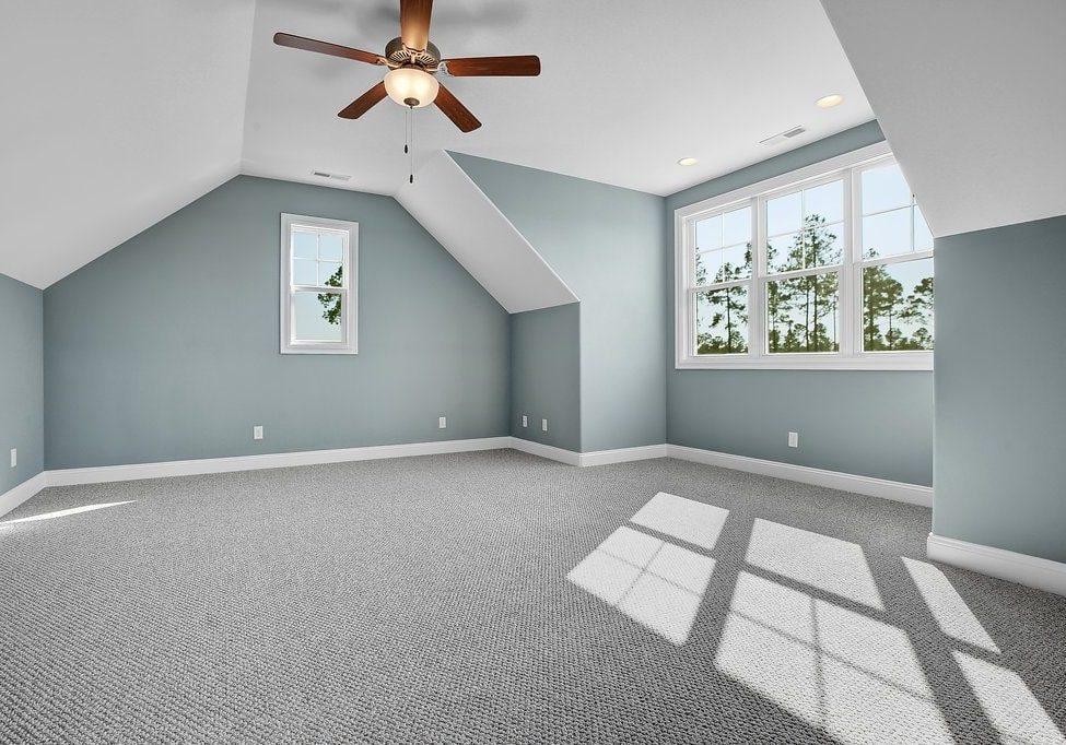 The upstairs bonus room had me planning my dream craft room!